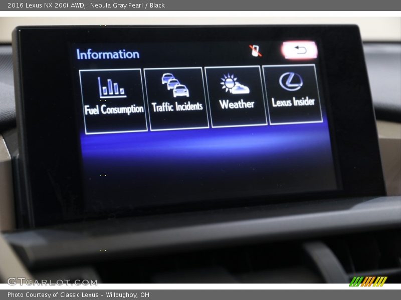 Nebula Gray Pearl / Black 2016 Lexus NX 200t AWD
