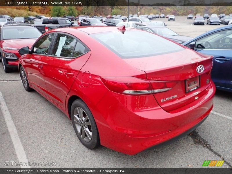 Scarlet Red / Gray 2018 Hyundai Elantra SEL