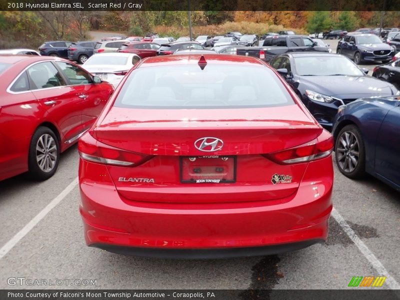 Scarlet Red / Gray 2018 Hyundai Elantra SEL