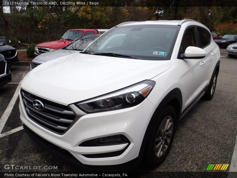 Dazzling White / Beige 2017 Hyundai Tucson SE AWD