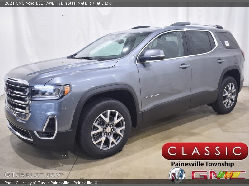 Satin Steel Metallic / Jet Black 2021 GMC Acadia SLT AWD