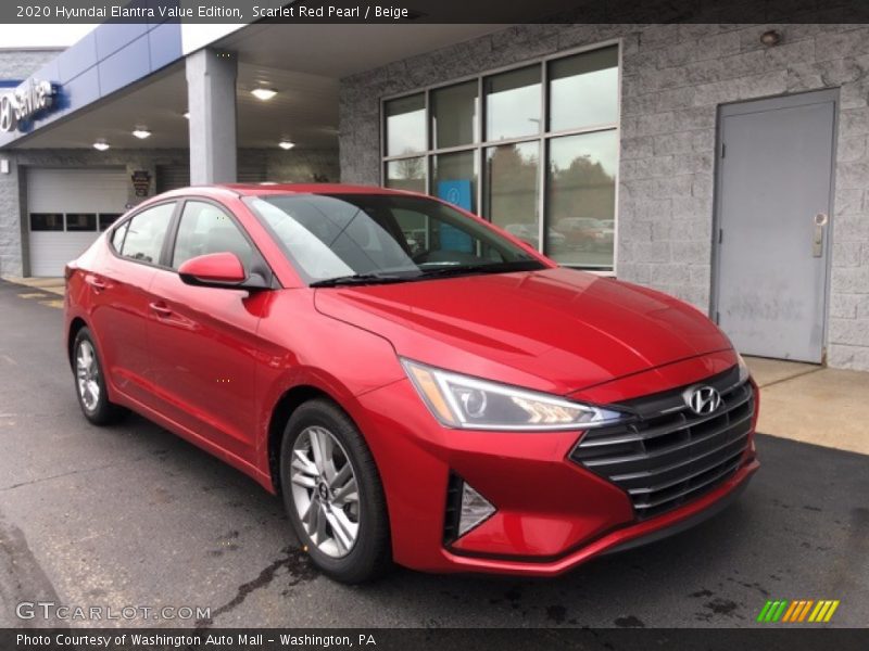 Scarlet Red Pearl / Beige 2020 Hyundai Elantra Value Edition