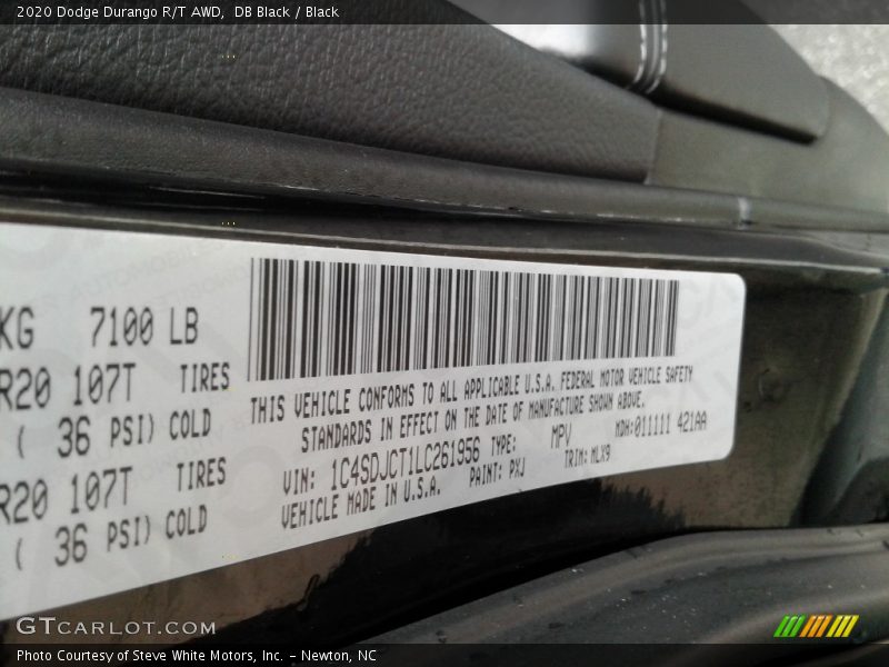 DB Black / Black 2020 Dodge Durango R/T AWD