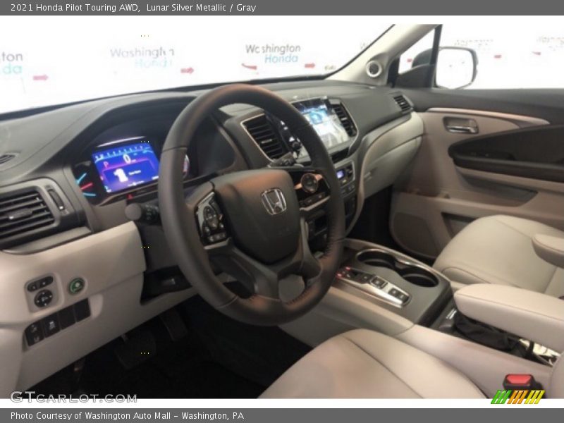 Lunar Silver Metallic / Gray 2021 Honda Pilot Touring AWD