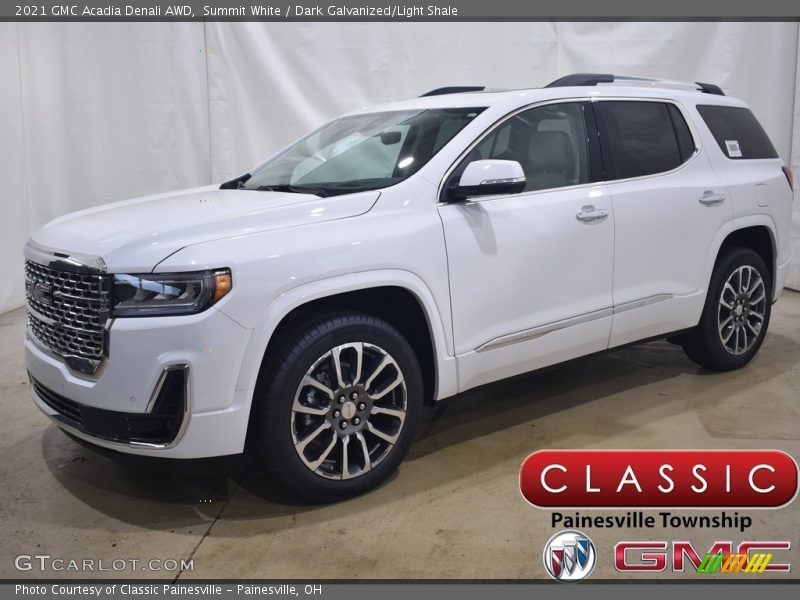 Summit White / Dark Galvanized/Light Shale 2021 GMC Acadia Denali AWD