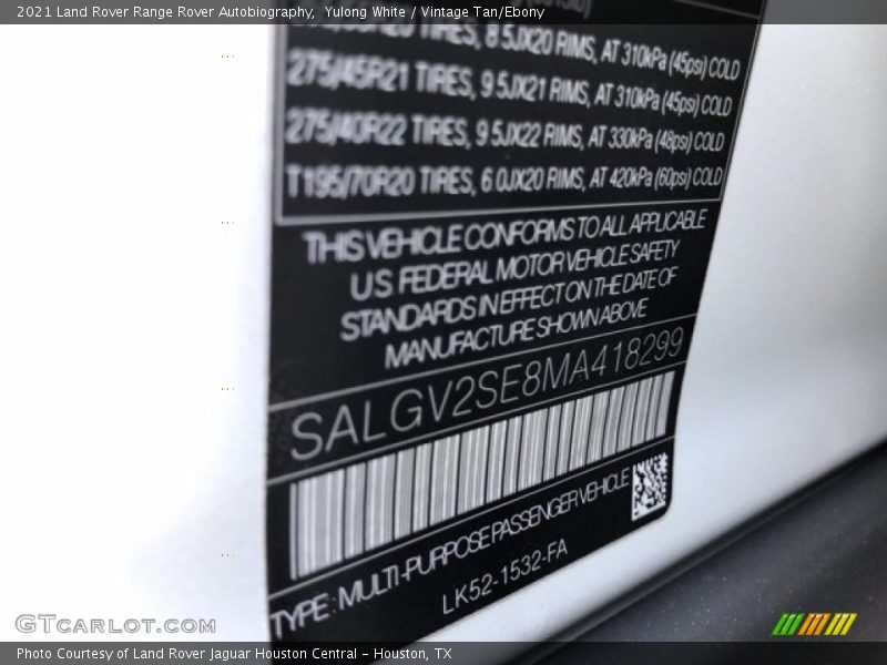 Yulong White / Vintage Tan/Ebony 2021 Land Rover Range Rover Autobiography