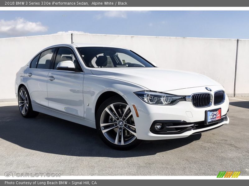 Alpine White / Black 2018 BMW 3 Series 330e iPerformance Sedan