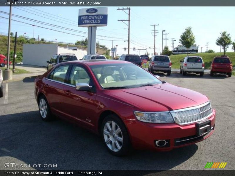 Vivid Red Metallic / Sand 2007 Lincoln MKZ AWD Sedan