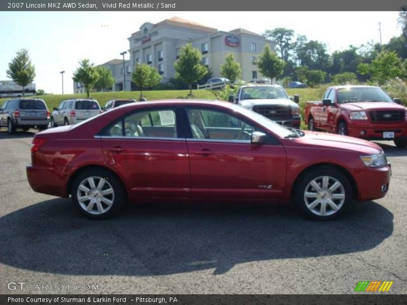 Vivid Red Metallic / Sand 2007 Lincoln MKZ AWD Sedan