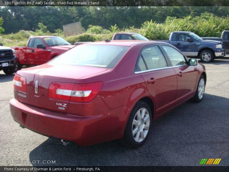 Vivid Red Metallic / Sand 2007 Lincoln MKZ AWD Sedan