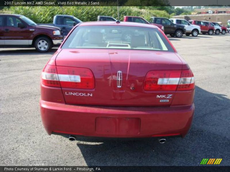 Vivid Red Metallic / Sand 2007 Lincoln MKZ AWD Sedan