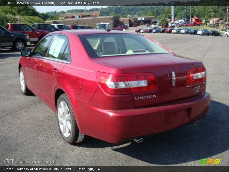 Vivid Red Metallic / Sand 2007 Lincoln MKZ AWD Sedan