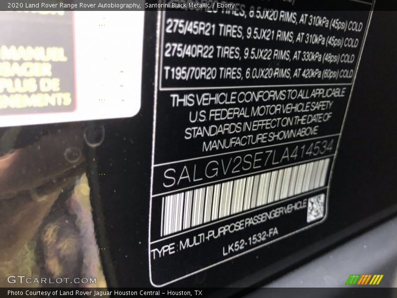 Santorini Black Metallic / Ebony 2020 Land Rover Range Rover Autobiography