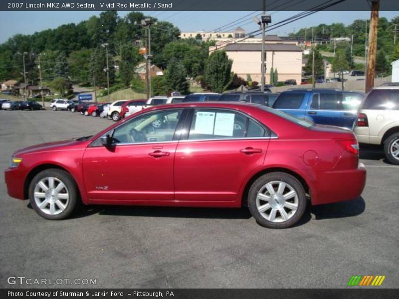 Vivid Red Metallic / Sand 2007 Lincoln MKZ AWD Sedan