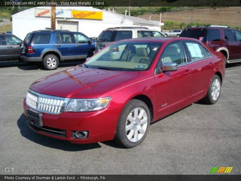 Vivid Red Metallic / Sand 2007 Lincoln MKZ AWD Sedan