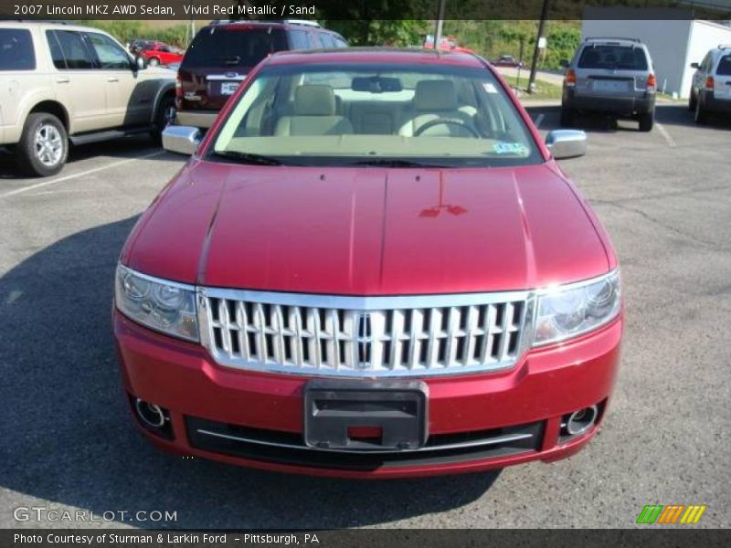 Vivid Red Metallic / Sand 2007 Lincoln MKZ AWD Sedan