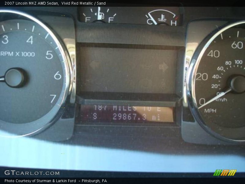 Vivid Red Metallic / Sand 2007 Lincoln MKZ AWD Sedan