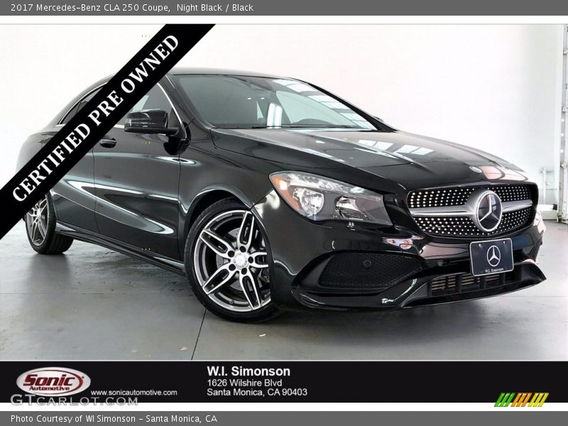 Night Black / Black 2017 Mercedes-Benz CLA 250 Coupe