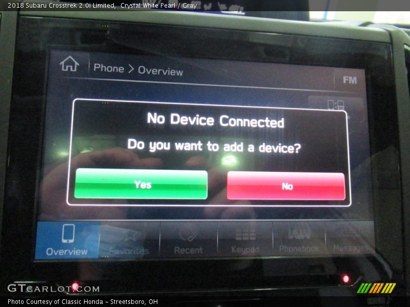 Crystal White Pearl / Gray 2018 Subaru Crosstrek 2.0i Limited