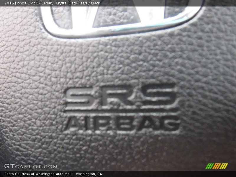 Crystal Black Pearl / Black 2016 Honda Civic EX Sedan