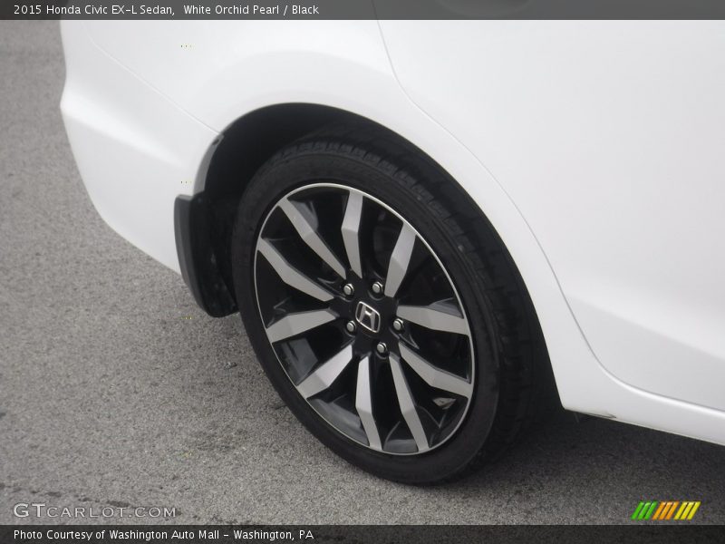 White Orchid Pearl / Black 2015 Honda Civic EX-L Sedan