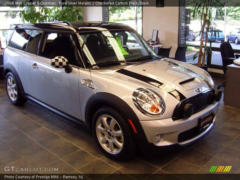 Pure Silver Metallic / Checkered Carbon Black/Black 2008 Mini Cooper S Clubman