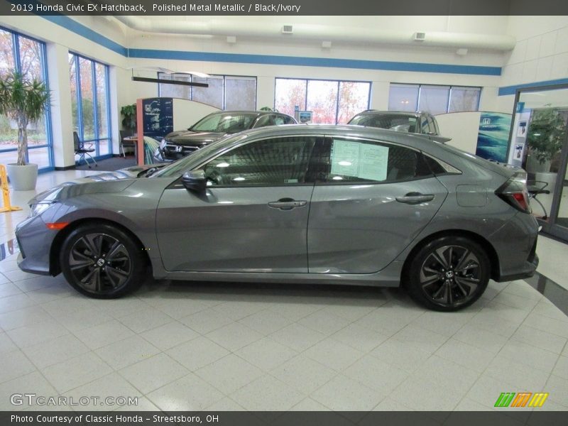 Polished Metal Metallic / Black/Ivory 2019 Honda Civic EX Hatchback