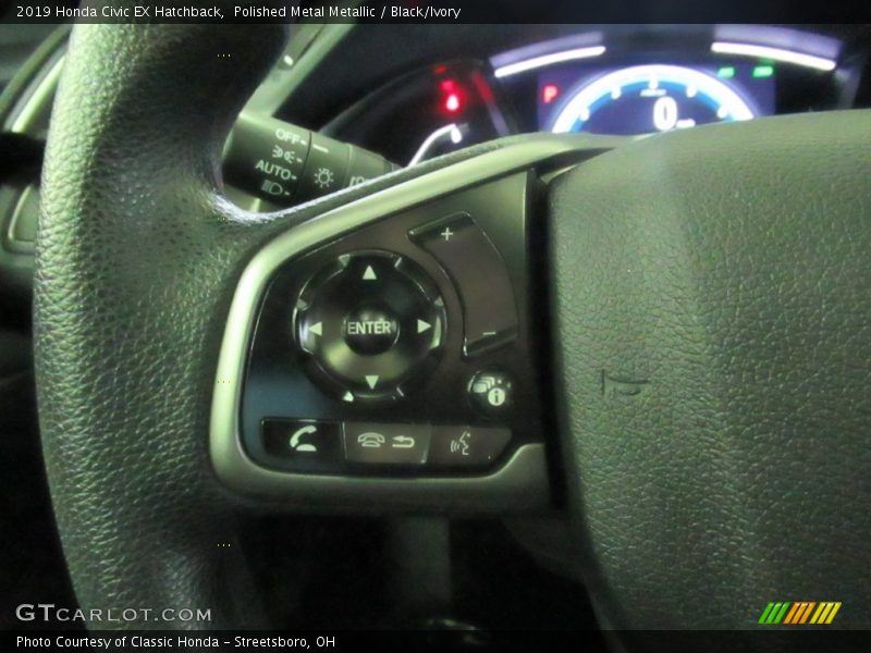 Polished Metal Metallic / Black/Ivory 2019 Honda Civic EX Hatchback