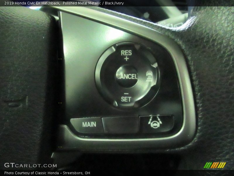 Polished Metal Metallic / Black/Ivory 2019 Honda Civic EX Hatchback