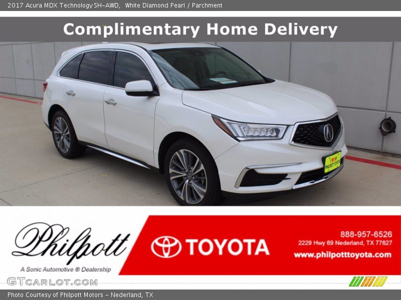 White Diamond Pearl / Parchment 2017 Acura MDX Technology SH-AWD