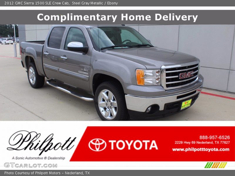 Steel Gray Metallic / Ebony 2012 GMC Sierra 1500 SLE Crew Cab