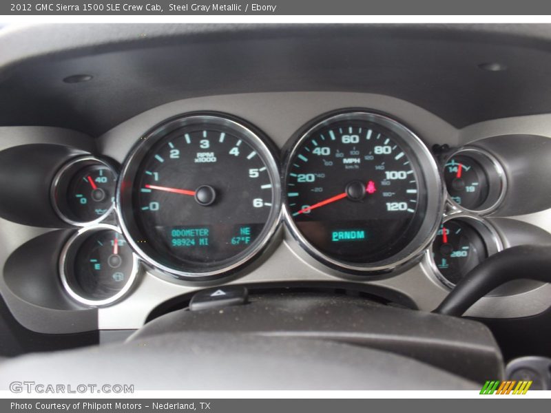 Steel Gray Metallic / Ebony 2012 GMC Sierra 1500 SLE Crew Cab
