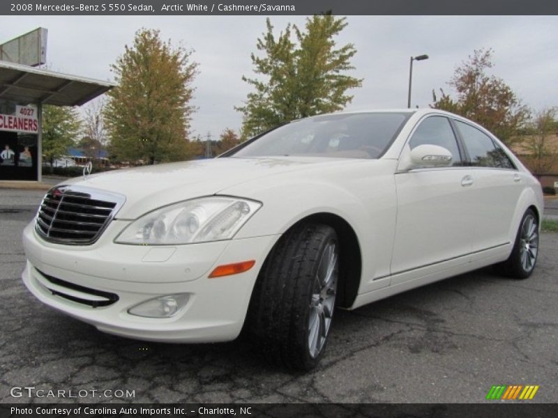 Arctic White / Cashmere/Savanna 2008 Mercedes-Benz S 550 Sedan