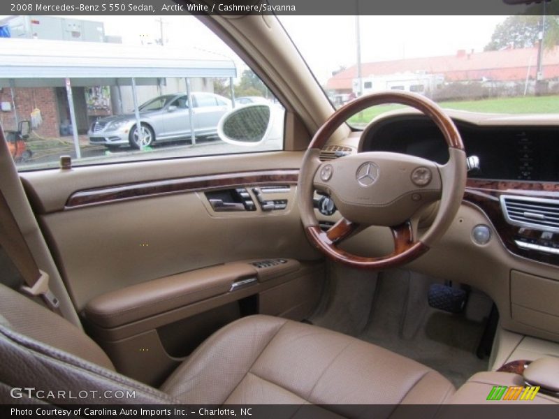 Arctic White / Cashmere/Savanna 2008 Mercedes-Benz S 550 Sedan