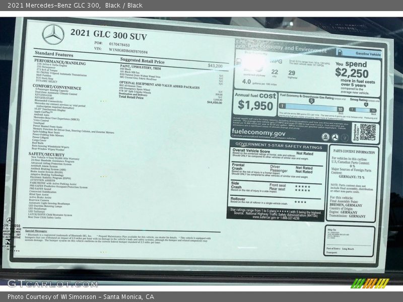 Black / Black 2021 Mercedes-Benz GLC 300