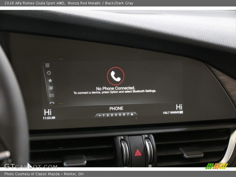 Monza Red Metallic / Black/Dark Gray 2018 Alfa Romeo Giulia Sport AWD