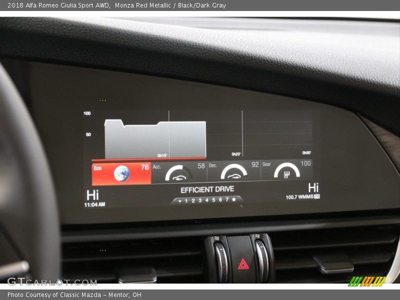 Monza Red Metallic / Black/Dark Gray 2018 Alfa Romeo Giulia Sport AWD