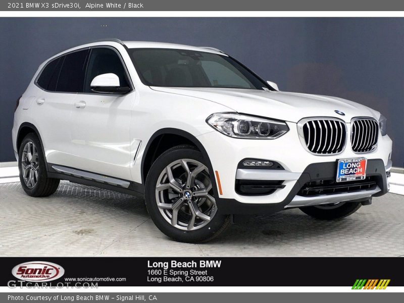 Alpine White / Black 2021 BMW X3 sDrive30i