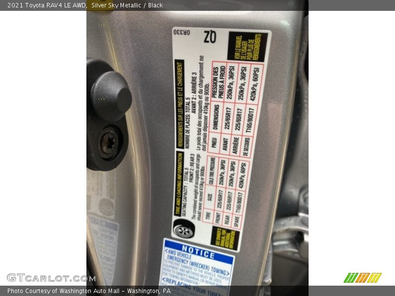 Silver Sky Metallic / Black 2021 Toyota RAV4 LE AWD