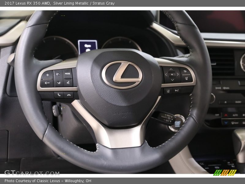 Silver Lining Metallic / Stratus Gray 2017 Lexus RX 350 AWD