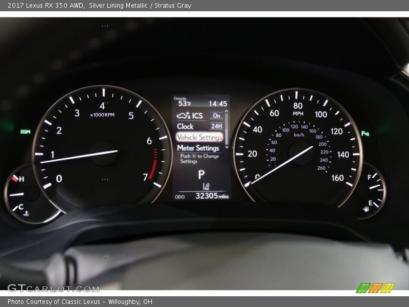 Silver Lining Metallic / Stratus Gray 2017 Lexus RX 350 AWD