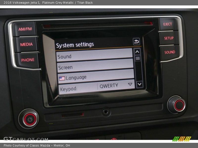 Platinum Grey Metallic / Titan Black 2016 Volkswagen Jetta S