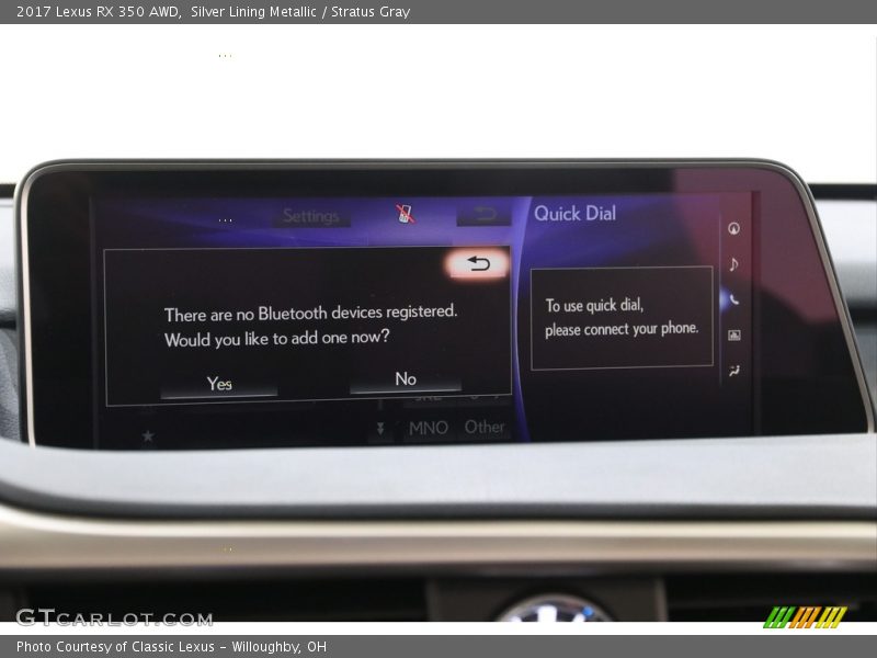 Silver Lining Metallic / Stratus Gray 2017 Lexus RX 350 AWD