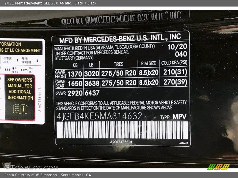 Black / Black 2021 Mercedes-Benz GLE 350 4Matic