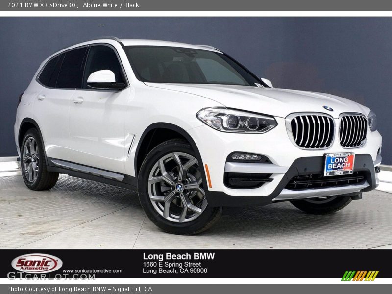 Alpine White / Black 2021 BMW X3 sDrive30i