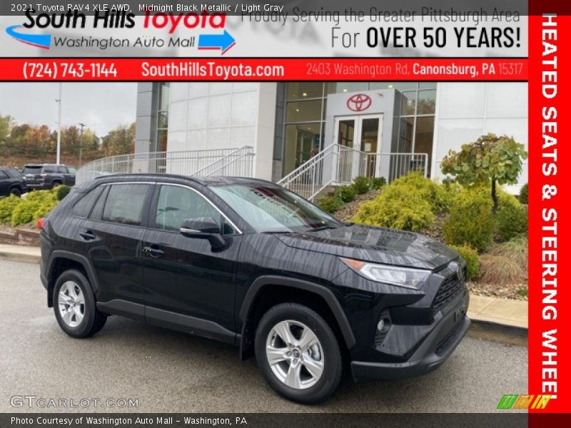 Midnight Black Metallic / Light Gray 2021 Toyota RAV4 XLE AWD