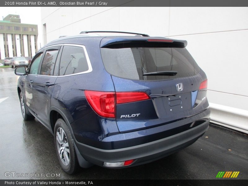 Obsidian Blue Pearl / Gray 2018 Honda Pilot EX-L AWD