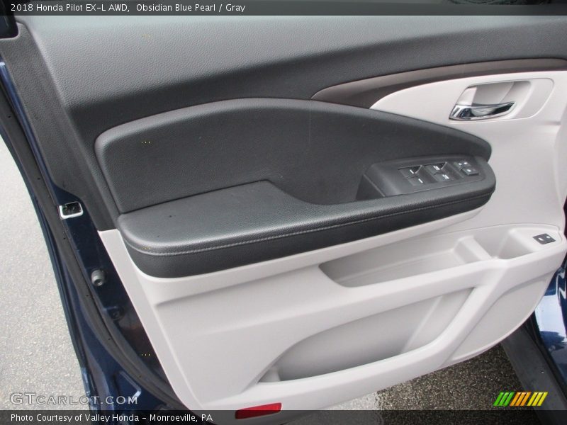 Obsidian Blue Pearl / Gray 2018 Honda Pilot EX-L AWD