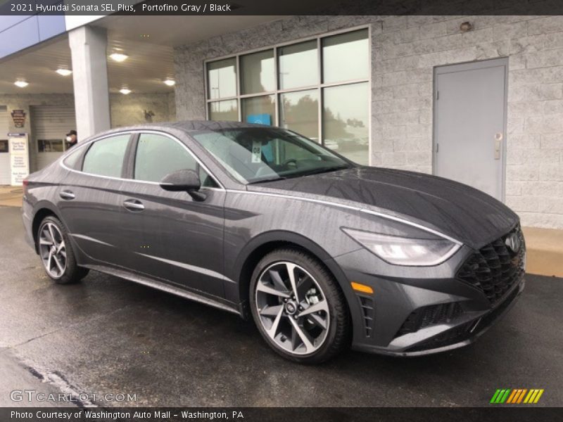 Portofino Gray / Black 2021 Hyundai Sonata SEL Plus