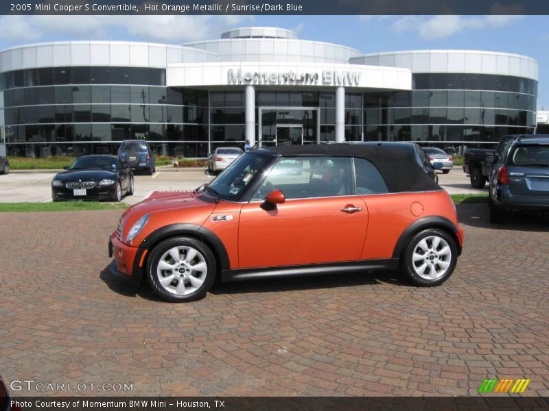Hot Orange Metallic / Sunrise/Dark Blue 2005 Mini Cooper S Convertible